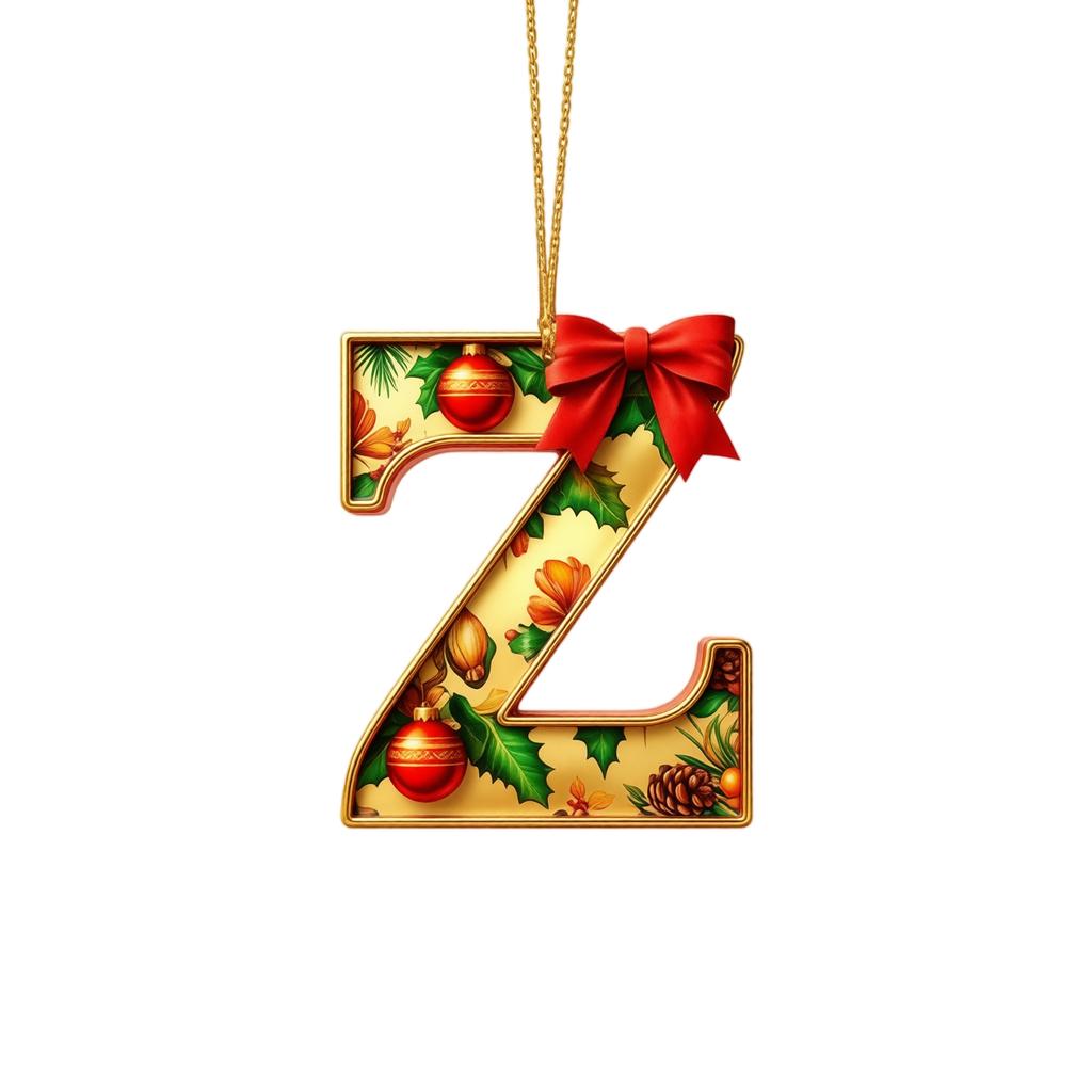 2D Flat Acrylic Christmas Letter Ornaments 26 Piece Set for Holiday Hanging Decor
