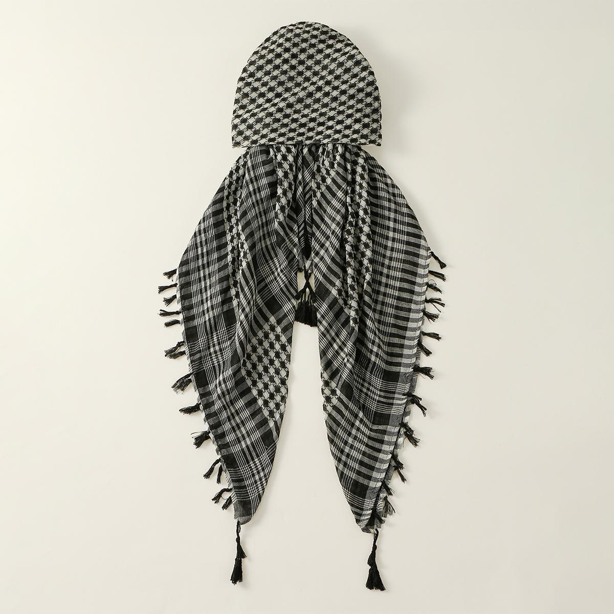 

Новая модальная этническая кефия шляпа шапки голова бахрома Арафатка хиджаб шарф арабский головной убор пылезащитная повязка на голову мусульманская арабская бандана