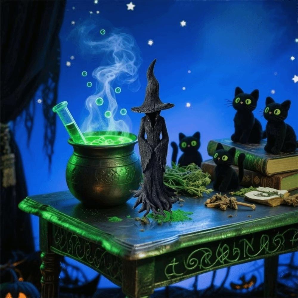 Gothic Halloween Witch Statue Black Halloween Party Decoration Witch Figurine Gifts  Haunted House