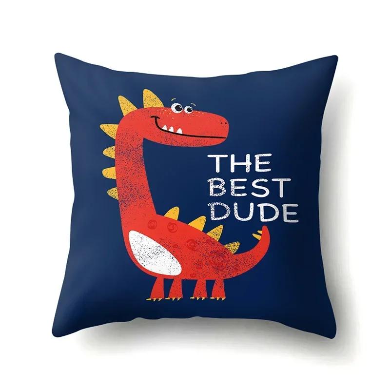Cute Cartoon Dinosaur Pillowcase  Animal Polyester Cushion Cover Waist Throw Sofa Home Decoration Pillow Cases