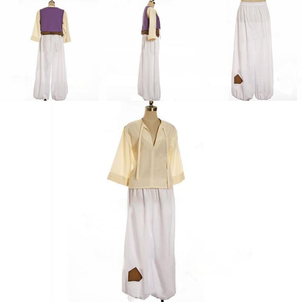 Enchanting Mens Adult Prince Aladdin Cosplay Costume Outfit With Elegant Hat