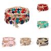 4Pcs/Set Boho Colorful Beads Bracelet Set For Women Fashion Tassel Charm Glass Beaded Chain Wristband Female Zircon Gift