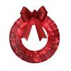 Lighted Christmas Wreath Battery Operated Pre-Lit Wreath with Large Bow And LED Lights for Indoor Outdoor Christmas Holiday Yard Garden Porch Decor