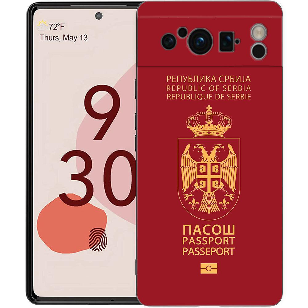 Serbien-Flagge für Google Pixel 8 7 6 Pro 6A 5G, schwarze Handyhülle, weiche, stoßfeste Rückseite, Silikon-TPU-Shell Coque