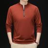 Spring and Autumn Half Zipper Men's Sweatshirt Men's High-end Stand Collar Casual Long Sleeve T-shirt Men's Clothes Jacket