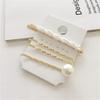 4ks/sada Sweet Faux Pearl Metal Barrette Women Postranní spona do vlasů Pokrývka na hlavu
