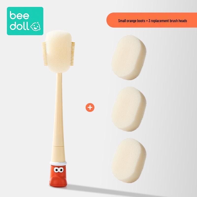 Five-in-One Long Handle Brush Set: Multi-functional for Small Boots, Insulated Cups, Baby Bottles, and Cleaning Sponges.
