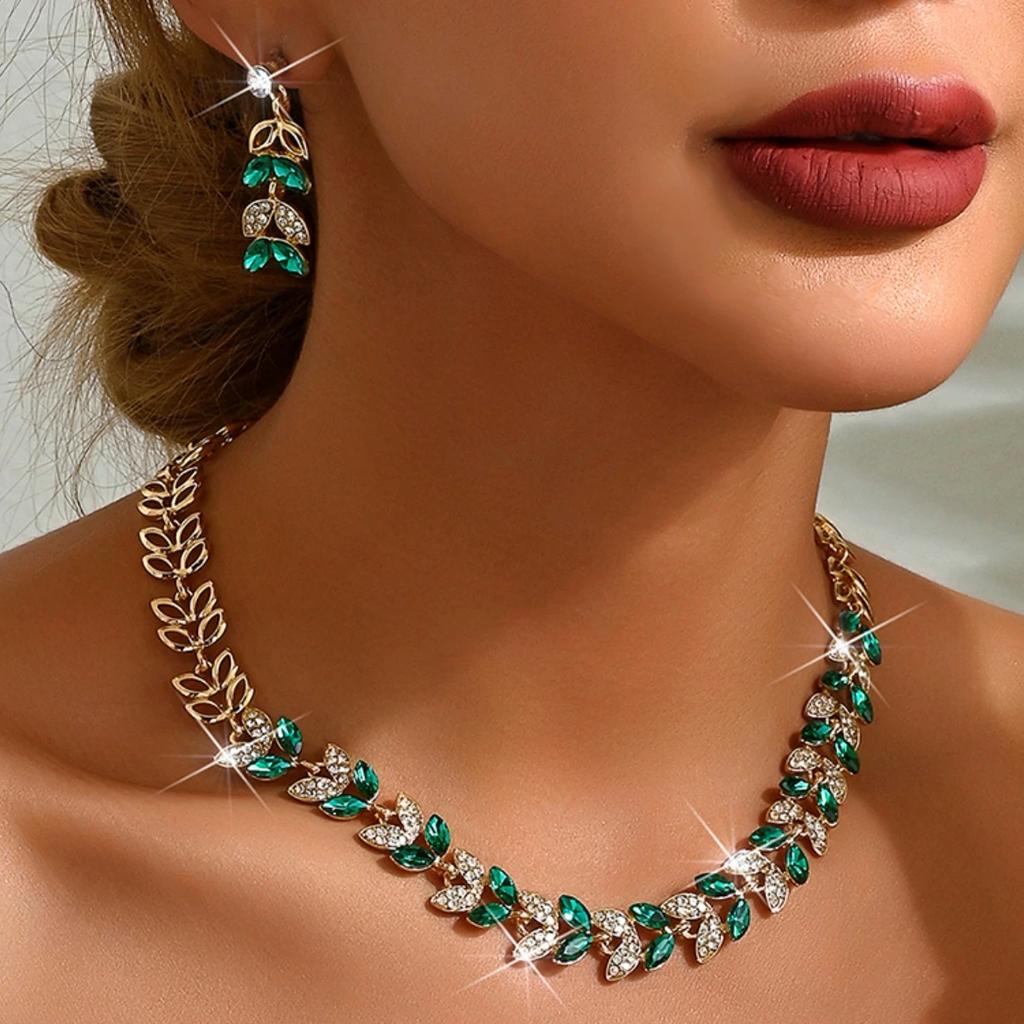 Exaggerated Fashion Spring/Summer Color Alloy Necklace Earring Set Suitable for Ball, Party, Wedding Matching