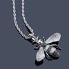 European and American Popular Bee Style Trendy Brand Personality Pendant with Micro Inlaid Colored Zircon