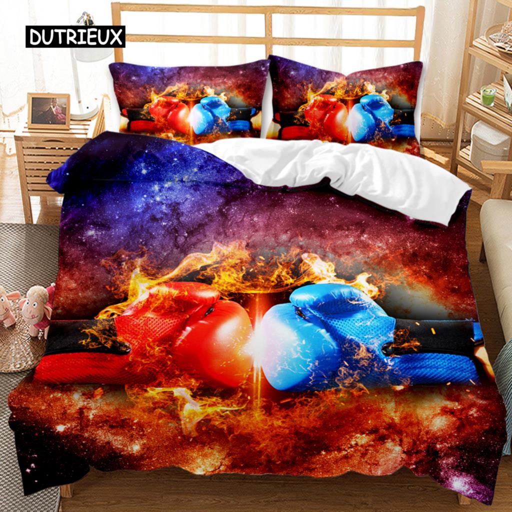 

Боксерские игры пододеяльник комплект красно-синий боксерский комплект постельного белья соревновательный спортивный бокс игровой двойной королевский королевский полиэстер пододеяльник EU single(135x200cm)