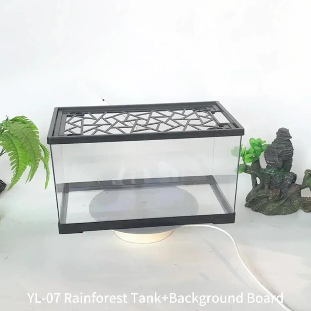 Terrariums Turtle Breeding Aquarium Fish Tank S/M with Anti-escape Cover Terrarium Turtle Acrylic Box Reptiles House Fish Tank