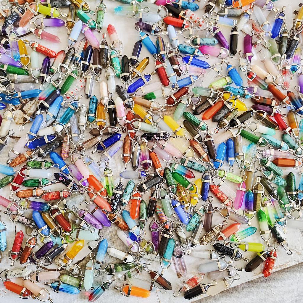 Hexagonal Wishing Stone Pendant Jewelry - Mixed Color