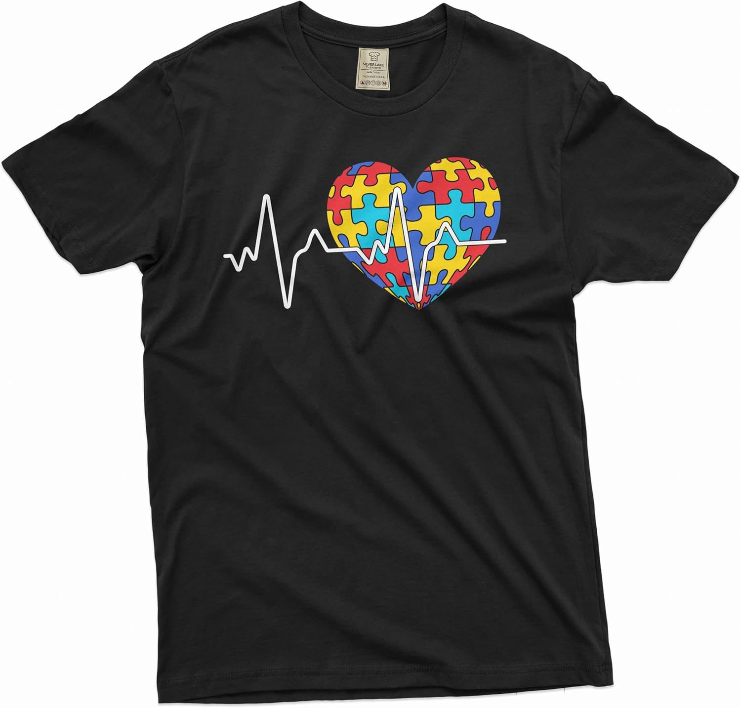 

Men s Autism Day T-Shirt Autism Love Heart Cardio tee Shirt Awareness Day Short Sleeve Shirt 5XL різнокольоровий