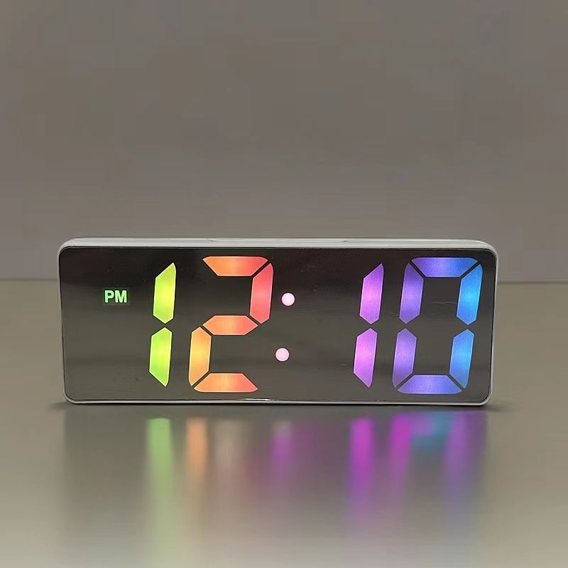 Mirror Clock Desktop Clock Timetable Table Ornament Digital Display Student Electronic Alarm Clock