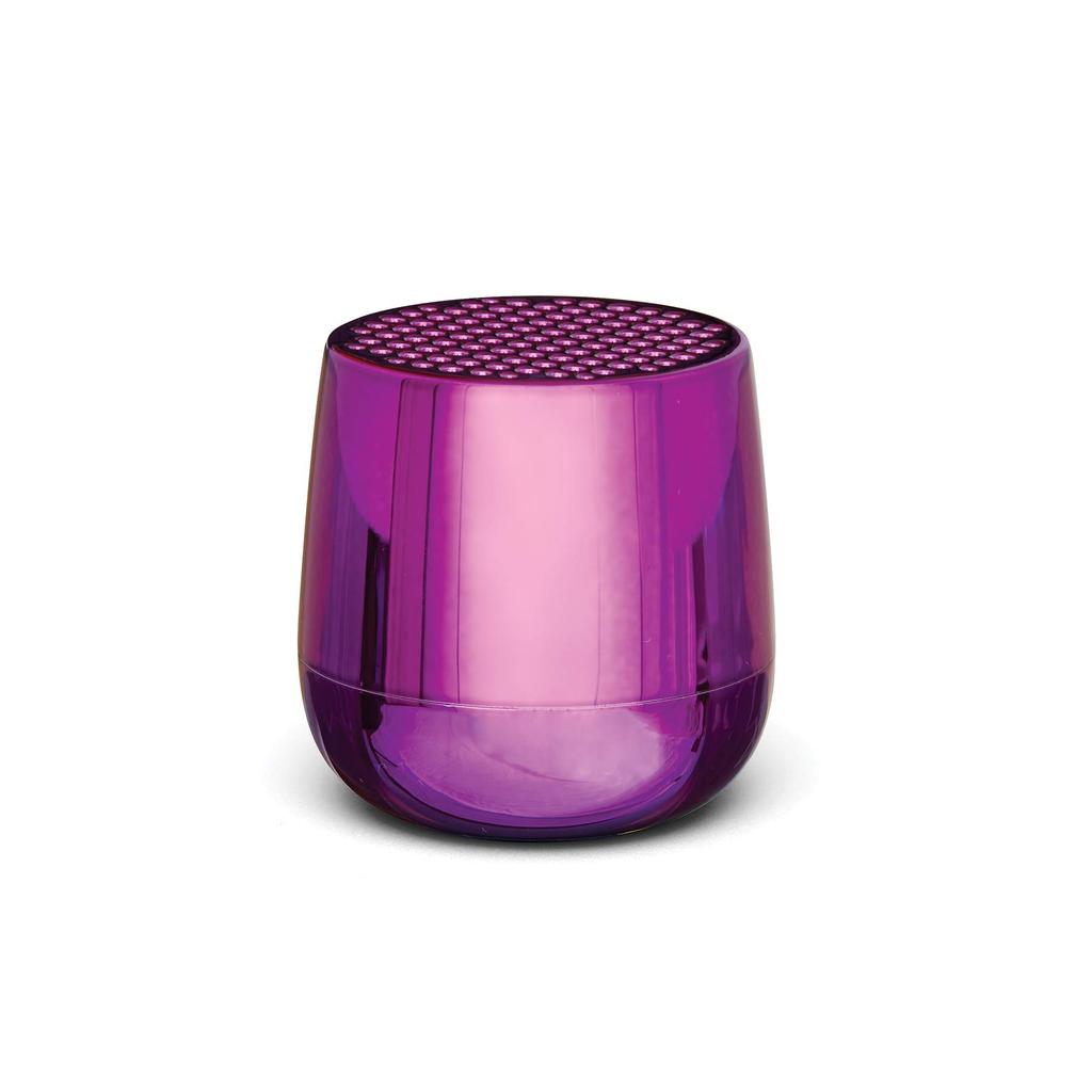LEXON Chrome Series 3W Mini Portable Bluetooth Speaker with Wireless TWS and Selfie Button Metallic Purple MINO+ Charging, USB-C Charging, Technology,