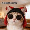 Yousheng Pet Costume Accessories Set Funny Hat & Glasses Adjustable Headband Novelty Sunglasses for Holiday Party Dress-Up Cute Photo Prop for Cats