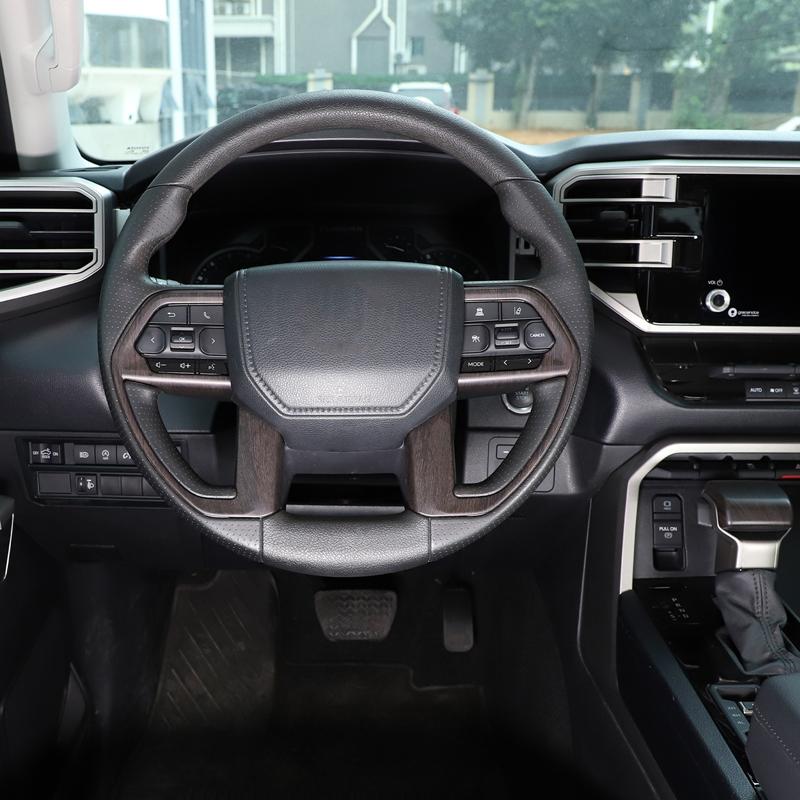ABS Carbon fiber/Matte black Car Steering Wheel Button Decorative Frame Sticker For Toyota Tundra -2025 Car Accessories