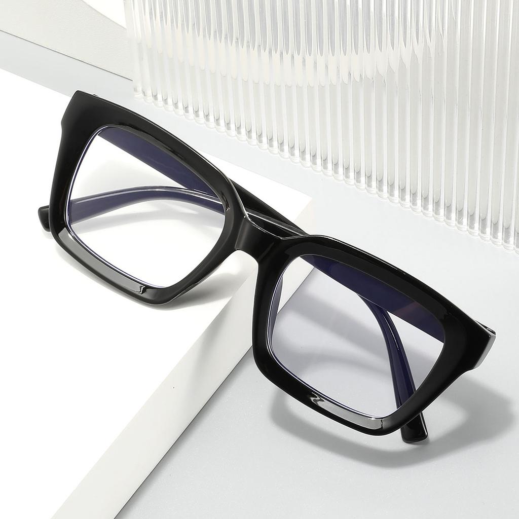 New Square Anti Blue Light Flat Mirror, Plain Colored, Rice Nail Street Photography, Simple Eyeglass Frame, Business Eyeglass Frame