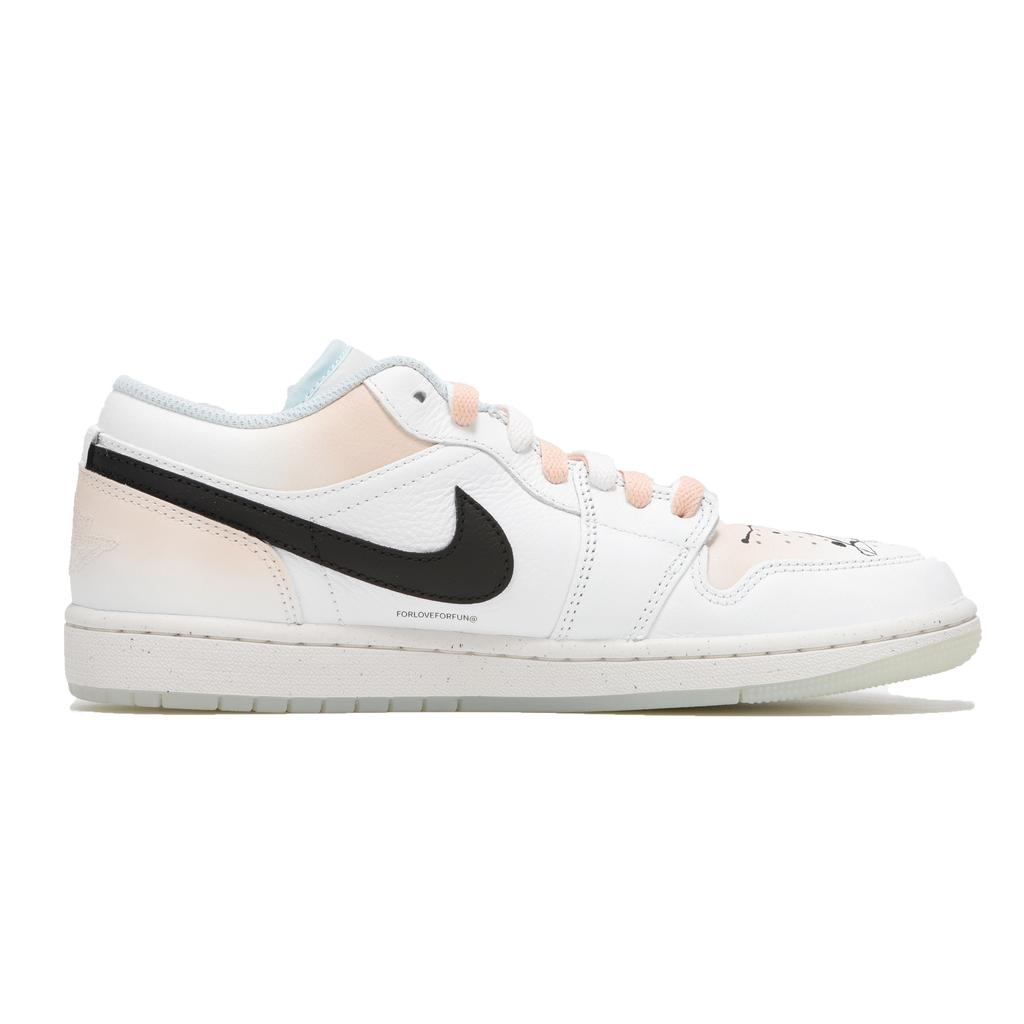 Jordan Air Jordan 1 Abriebfest Abriebfest Niedrig geschnitten Vintage Basketballschuhe Unisex Schwarz Weiß HJ5999-400(Teamfour-)