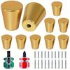 4/10 st Guld Skåpknoppar Cylindriskt Handtag Beslag Små Diameter Knoppar för Skåp och Lådhandtag Byrålådhandtag