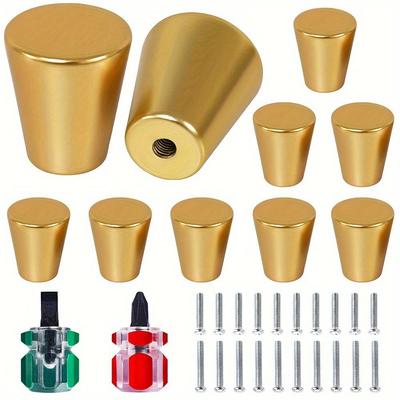 4/10 Pcs Gold Cabinet Knobs Cylindrical Handle Hardware Small Diameter Knobs for Cabinet and Drawer Pulls Dresser Drawer Pull Handles