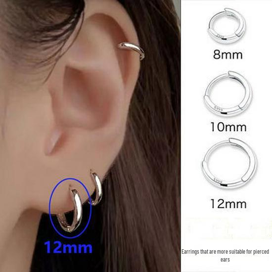 2025 Trendy 925 Silver Hoop Earrings: High-End European & American Style for Women