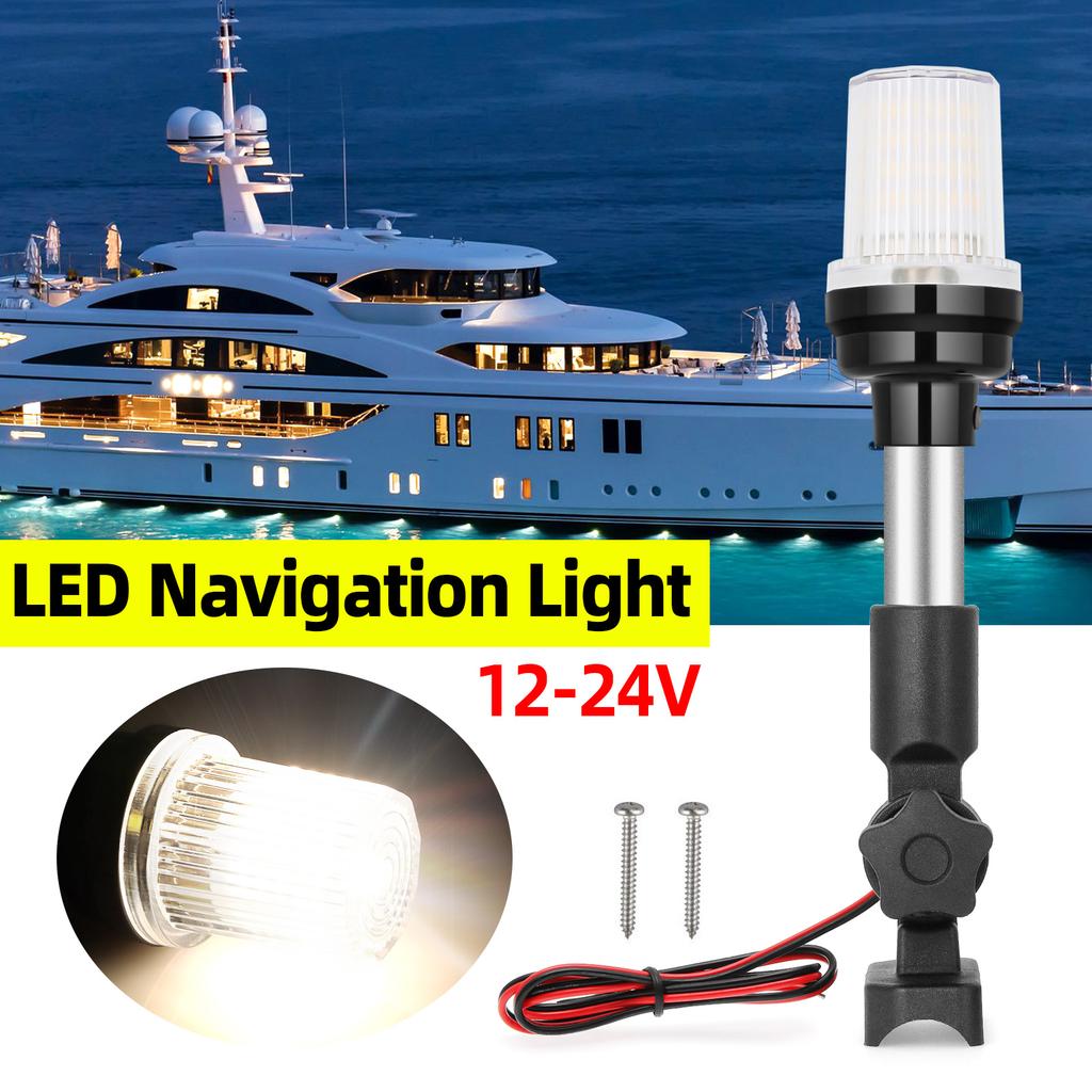 12V ~ 24V 360 ° Rotate LED Boat Navigation Light Adjustable Marine Pure White Sailing Light Lights Yacht Stern Light Anchor Lamp