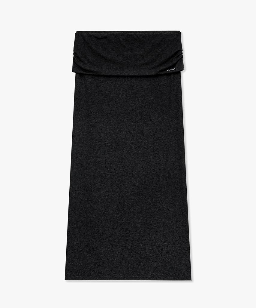 MONGDOL Foldable Banding Long Skirt Black Mdsk034Black