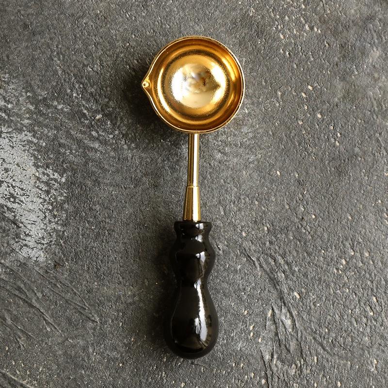 1Pc Wax Stamp Seal Spoon Retro Handle Sealing Wax Melting Spoon for Wax Sealing Decorative Wax Stamp Craft Gift