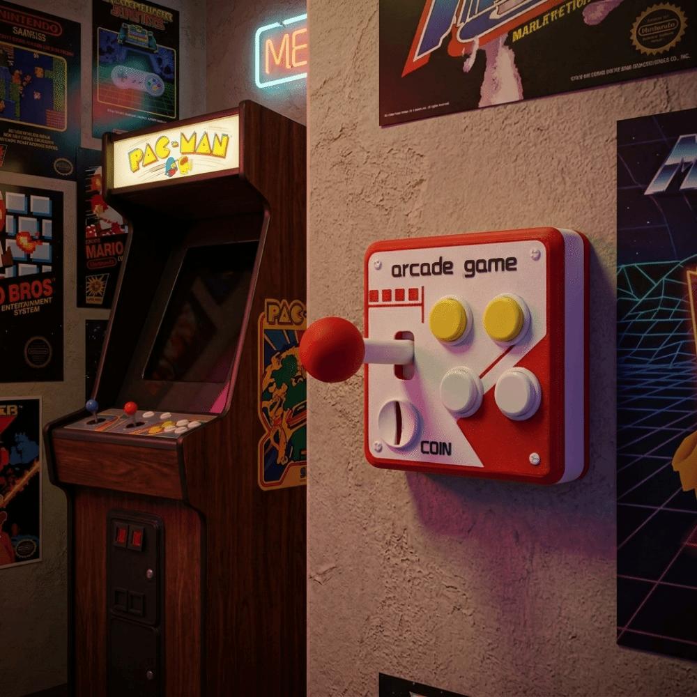 Creative Arcade Joystick Light Switch Cover 3D Printed Switch Panel Decoration Living Room Decor