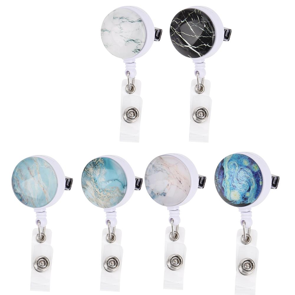 6Pcs Retractable Badge Holder Name Card Badge Reel Clip for Office Worker Physician Nurse Supplies