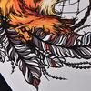 Waterproof Fox Dreamcatcher Temporary Tattoo Large Arm Body Art Tattoos Sticker,