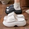 Fashion Thick Bottomed Sandals for Women's Summer Outdoor Wear Solid Color New High Heels Anti Slip Soft EVA Material Beach Slippers
