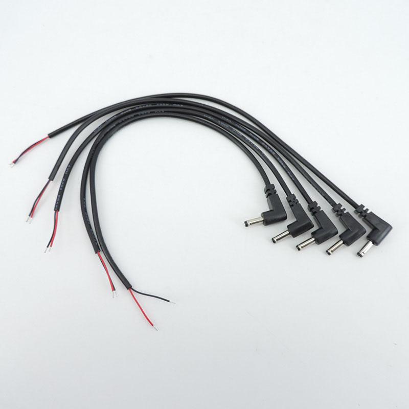 15pcs 0.3m MALE 3.5mm x 1.35mm RIGHT ANGLE STRAIGHT 26awg 90° DC Plug power supply connector cable Cord Tinned Ends DIY REPAIR