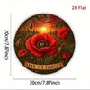 ANZAC Day Red Poppy Metal Wall Art 8x8 Inch Commemorative Aluminum Plaque