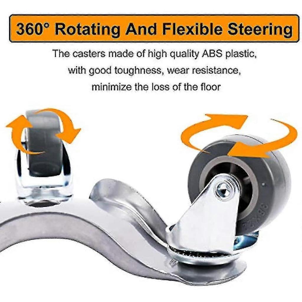 4er-Pack 6 Zoll Stahl-Dreibein-Dolly-Set zum Bewegen von Möbeln und Geräten 220 lbs Tragfähigkeit