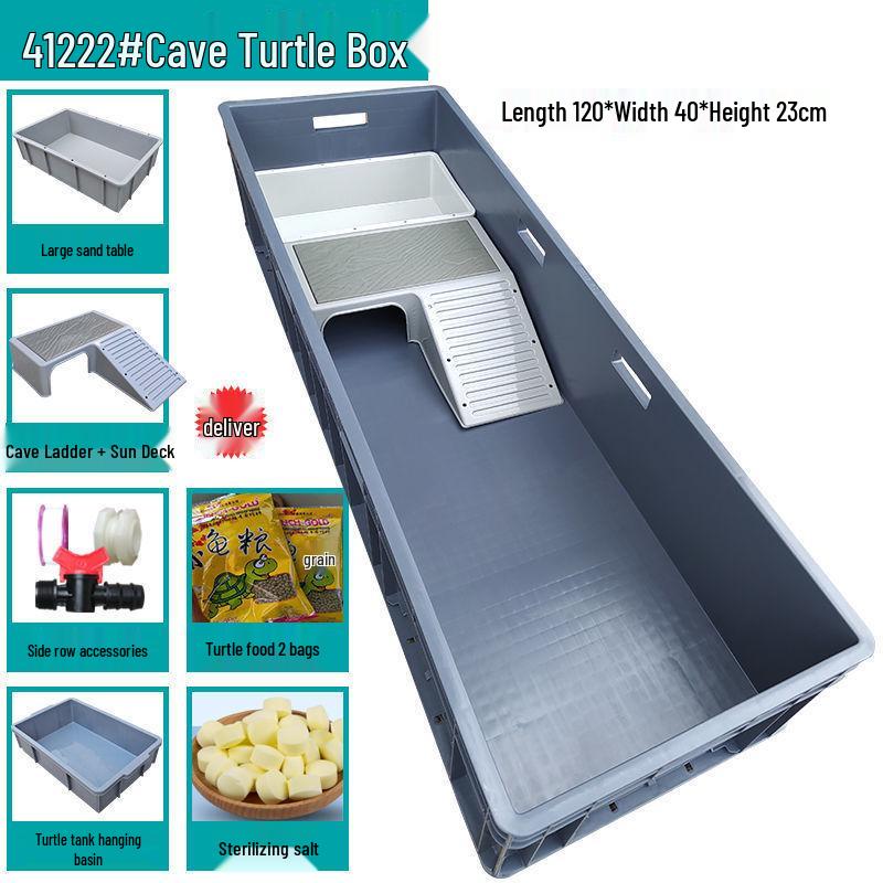 Large Plastic Turtle Tank with Sunning Platform and Breeding Box
