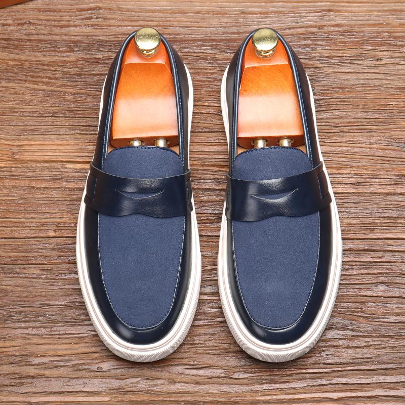 Fashion Fashion Men's Casual Slip-on Leather Shoes Men Classic Buckle Loafers Moccasins Mens Outdoor Board Shoe Driving Flats