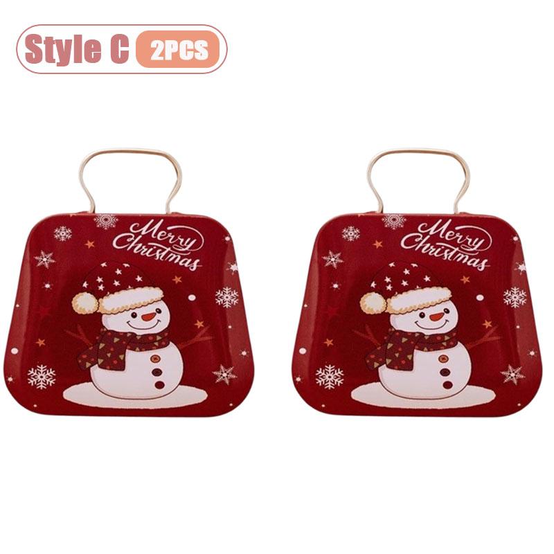 Mini Christmas Tin Candy Box Handbag Gift Box for Holiday Party Favors Gift Wrapping and Festive Table Center Decoration