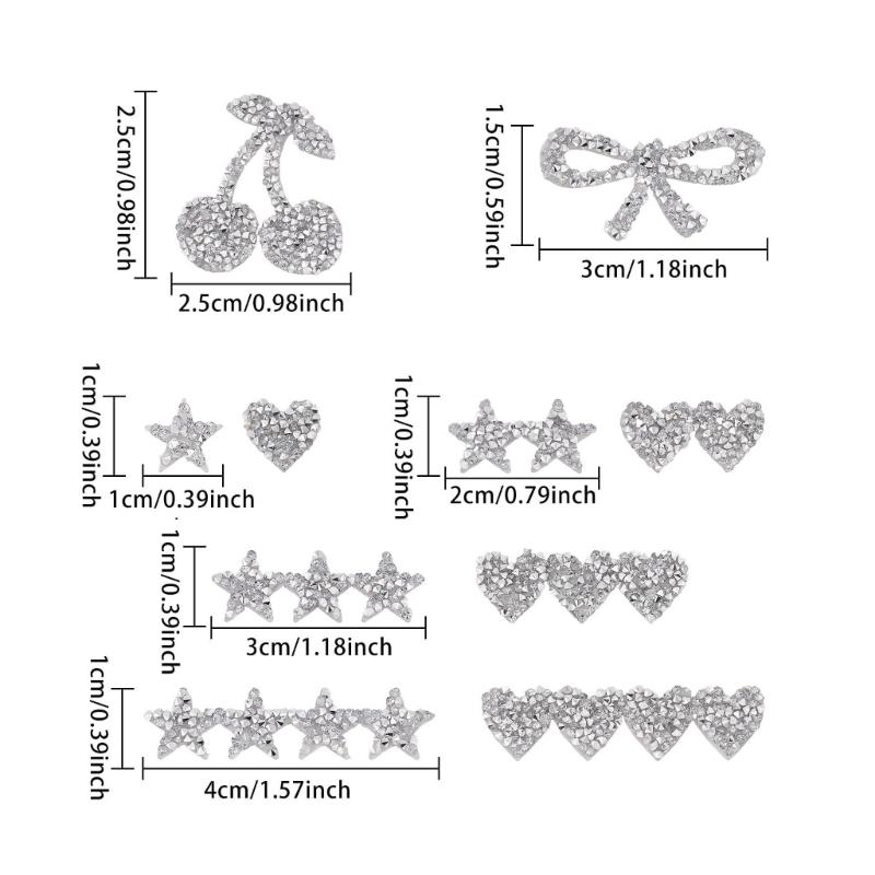 10Pcs Decorative Rhinestones Appliques Sparkling Iron On Rhinestones Patches For Handmade Garment Tshirts Jeans Jackets Bag Sewing Embellishment