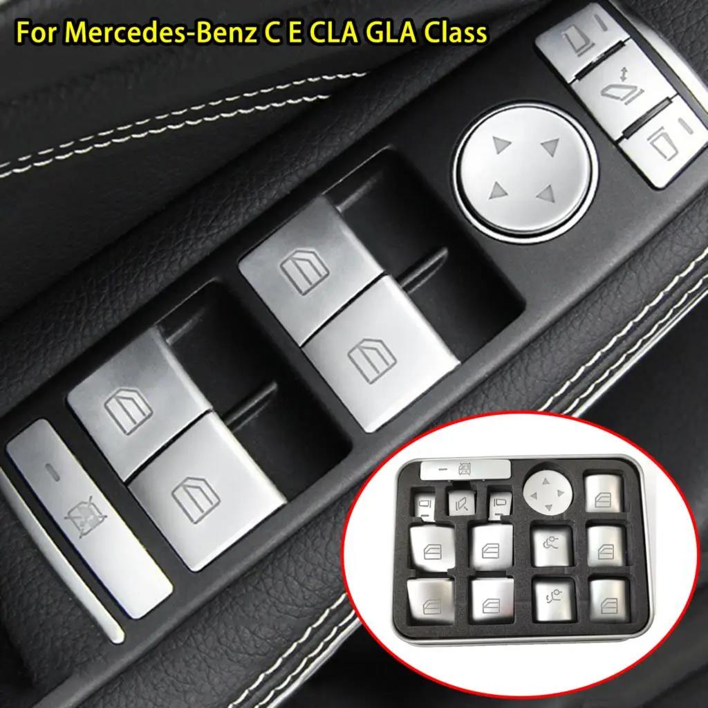 14X Car Accessories Window Switch Button Stickers For Mercedes Benz C180 C200 C230 C250 2008 2009 2010 2011 2012 2013 2014 2015