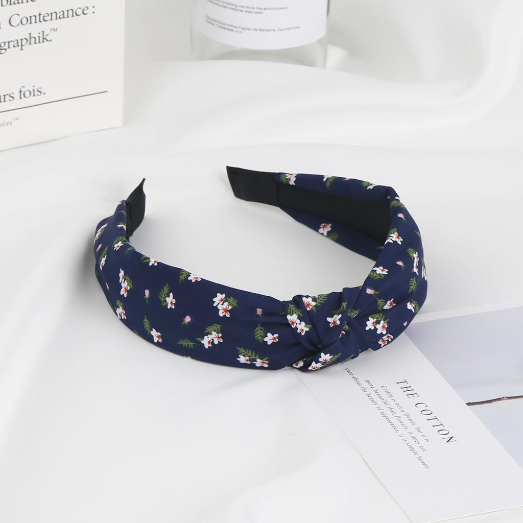 2024 New Printed Headband Wide Edge Simple Hair Band Fabric Knotted Headband Hair Accessories Woman
