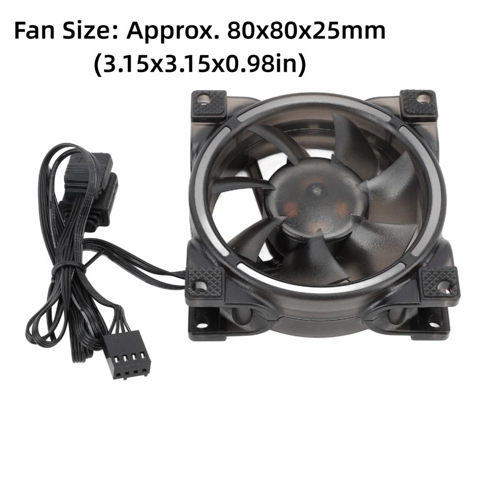 7 Blades PC Case Fan 5V PWM ARGB Case Fan LED Lighting 80mm PWM ARGB Case Fan  CPU Cooler