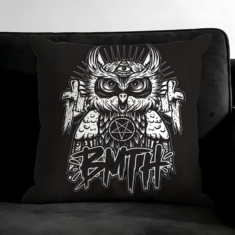 

BBring Me The HHorizon Band Cushion Cover Pillowcase Ultra Soft Skin Friendly Fabric Cloud Like Comfort Concealed Zipper 30x30cm