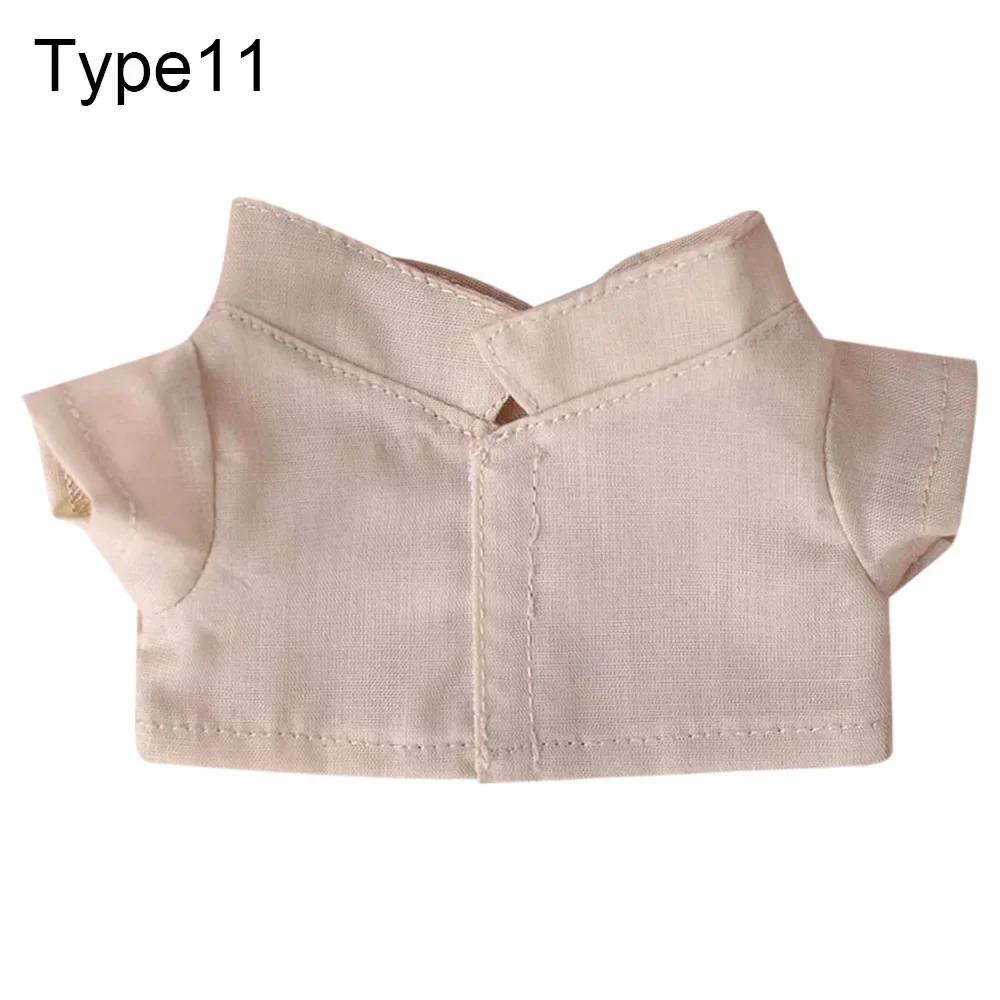 For 20cm Idol Doll Clothes Accessories Striped Short Sleeve Cotton Stuffed Doll Shirt Top Blouse T-shirt Kids Toy Gift
