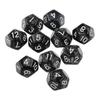 Pack of 10pcs Twelve Sided D12 Playing D&D RPG Party Games S Black
