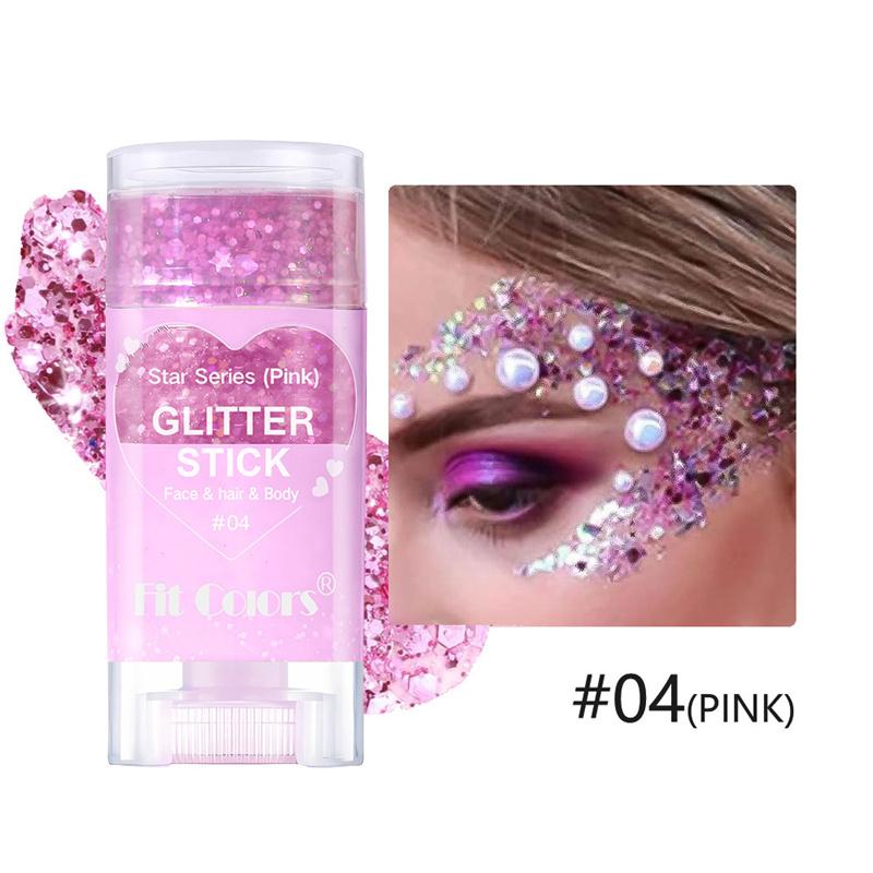 Fit Colors 6 Waterproof Body Paint Sequin Stick Face Lip Star Glitter Eyeshadow Holiday Stage Makeup