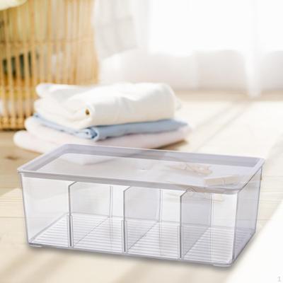 Storage Box Makeup Container with Lid Stackable Dustproof Clear Cosmetic Organiser Case Desktop