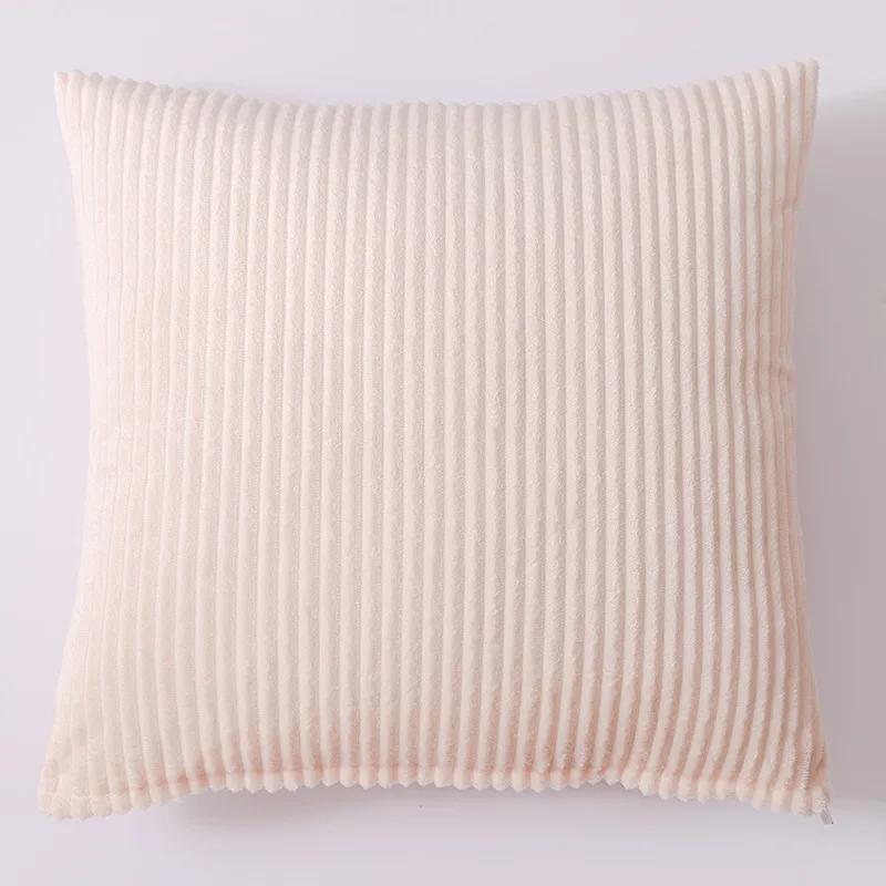 Boho Gestreifte Kunstfell Kissenbezug Weicher Plüsch Quadratischer Kissenbezug für Wohnzimmer Sofa Couch Heimdekoration