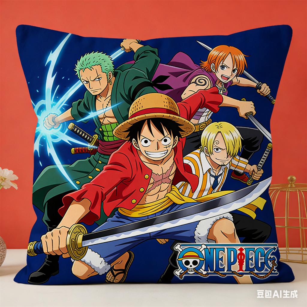 One Piece Pillow Cover Anime Fan Favorite Character Print Decorative Pillowcase for Bedroom Living Room and Anime Enthusiasts